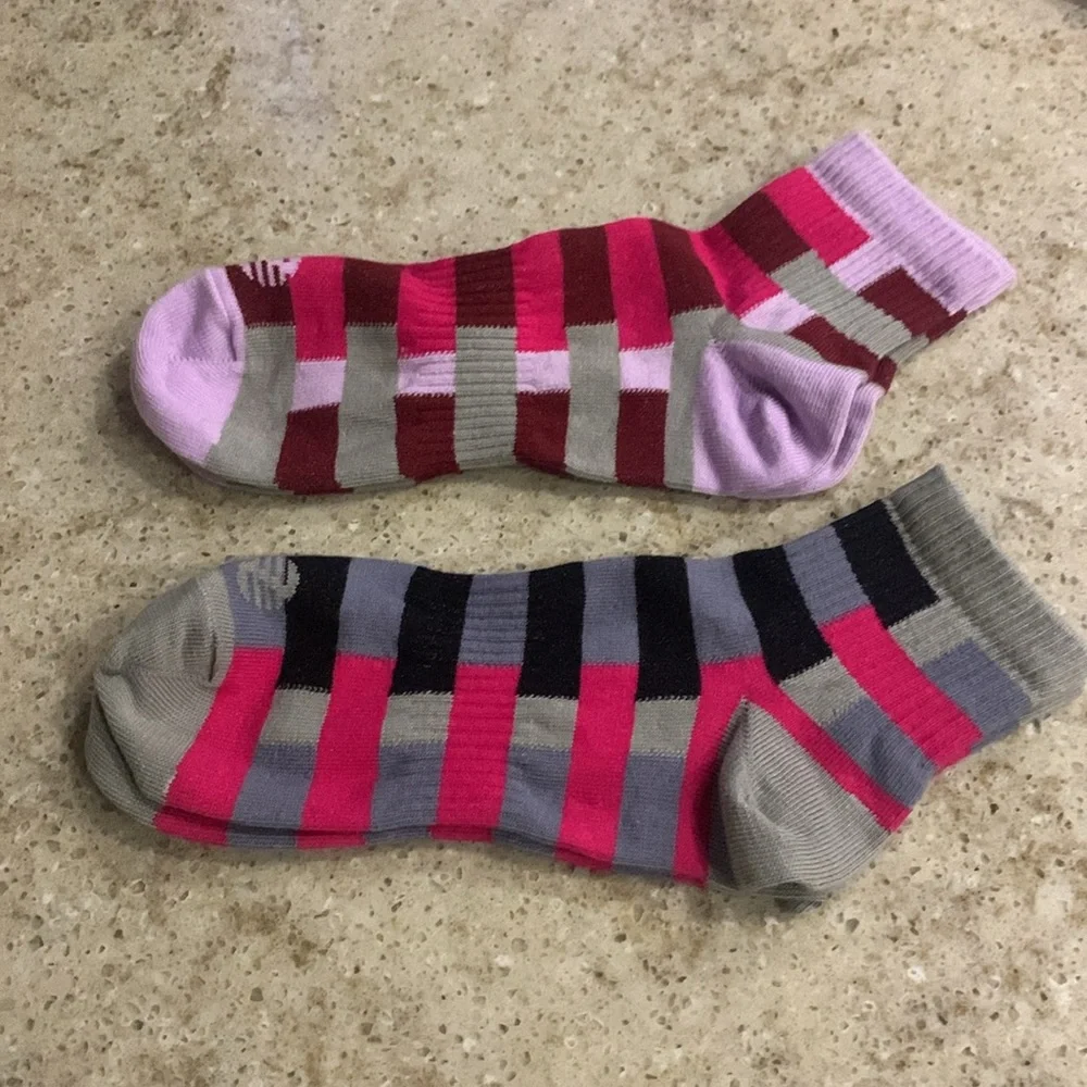NWOT Z by Zella 2 Pair Grey/Purple/Pink Crew Socks